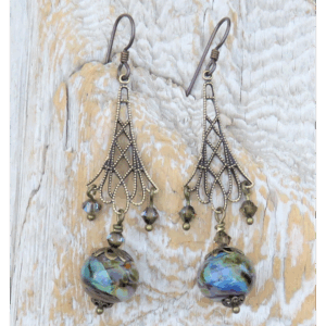 Antique Bronze Art Deco Inspired Earrings