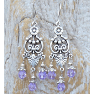 Lilac Crystal Earrings