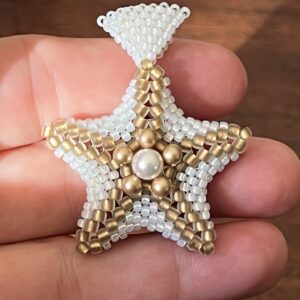 Austrian Pearl and Seed Bead Starfish Pendant